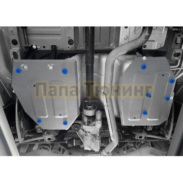 Защита топливного бака + комплект крепежа Rival Алюминий для GAC GS8;2023-;2 0;4WD;АКПП