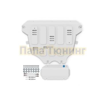 Защита картера и рулевой рейки + комплект крепежа Rival Алюминий для Geely Monjaro;2023-;2.0;4WD;AКПП;Geely Atlas;2024-;2.0;4WD;AКПП;Geely Atlas;2023-;2.0;FWD;РКПП.