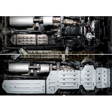 Защита радиатора + Защита картера + Защита КПП + Защита РК + Защита бака + комплект крепежа Rival Алюминий 6мм для Tank 300;Tank 500;Haval H9