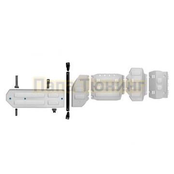 Защита радиатора + Защита картера + Защита КПП + Защита РК + Защита бака + комплект крепежа Rival Алюминий для Tank 300;Tank 500;Haval H9