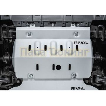 Защита радиатора + комплект крепежа Rival Алюминий 6мм для TANK 300;2023-;2 0;4WD;АКПП;TANK 500;2023-;2 0;4WD;АКПП;TANK;500;2023-;3 0 (299 л.с.);4WD;АКПП;HAVAL;H9;2024-;2 0;4WD;АКПП;HAVAL;H9;2024-;2 4d;4WD;АКПП