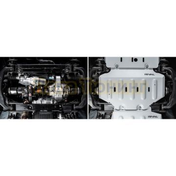 Защита картера + комплект крепежа Rival Алюминий 6мм для TANK 300;2023-;2 0;4WD;АКПП;TANK 500;2023-;2 0;4WD;АКПП;TANK;500;2023-;3 0 (299 л.с.);4WD;АКПП;HAVAL;H9;2024-;2 0;4WD;АКПП;HAVAL;H9;2024-;2 4d;4WD;АКПП;TANK 400(Бензин);2024-;2.0i;4WD;АКПП.