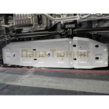 Защита бака (2 части) + комплект крепежа Rival Алюминий для JAC T6;2018-2024;2;4WD;МКПП; JAC T8;2023-;2;4WD;МКПП;Sollers ST6;2023-;2;4WD;МКПП