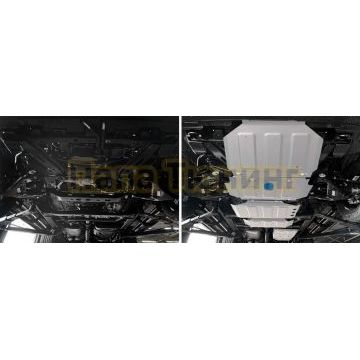 Комплект защит радиатора + картера + КПП + РК + бака + комплект крепежа Rival Алюмний для Jac T9 V - 2.0. АКПП полный 2024-