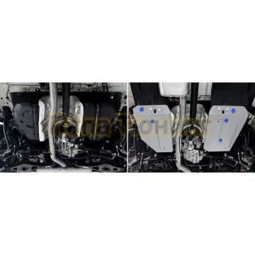 Защита топливного бака + комплект крепежа Rival Алюминий для Jetour Traveller;2023-;2 0;4WD;РКПП; Jetour T2;2024-;2 0;4WD;РКПП;Jetour T1;2025-;2.0;4WD