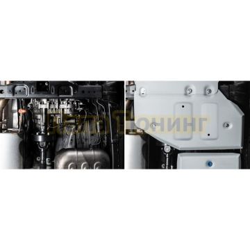 Защита РК+ комплект крепежа Rival Алюминий для Tank 300 V-2.0 АКПП полный 2023-;TANK 400(Бензин);2024-;2.0i;4WD;АКПП.