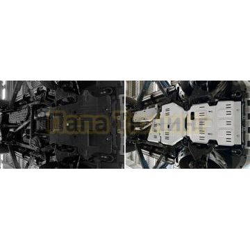 Защита картера + защита КПП + Защита РК + Защита топливного бака + комплект крепежа Rival Алюминий для Toyota LC250