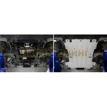 Защита переднего электродвигателя 2 части + комплект крепежа Rival Алюминий для Zeekr X 2023- 4WD.