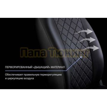 Авточехол на водительское сидение для Hyundai Solaris II (40/60) 2017-/ Kia Rio (40/60) 2017-/Rio X 2020-/ Rio X-Line 2017-2021 экокожа ромб
