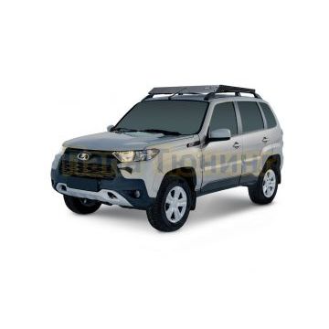 БАГАЖНИК С АЛЮМИНИЕВЫМИ ПРОФИЛЯМИ RIVAL 1360x1115 ММ для LADA NIVA TRAVEL (2021-) (СО ШТАТНЫМИ РЕЙЛИНГАМИ)