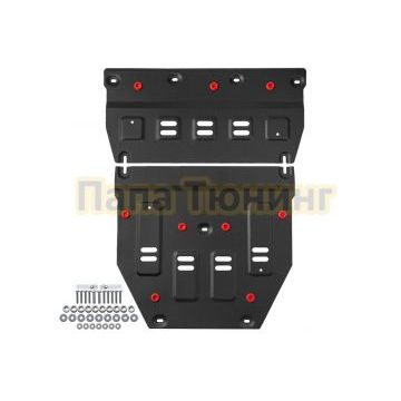 Защита электродвигателя и кромки АКБ + комплект крепежа АвтоБРОНЯ Сталь для BYD Yuan Up;2025-;EV;FWD