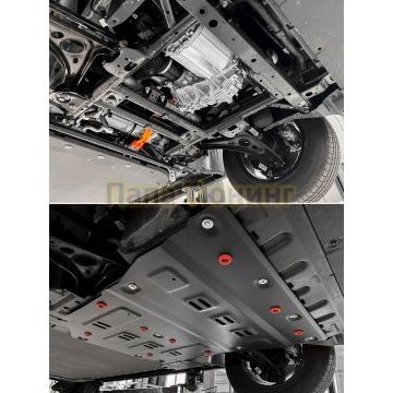 Защита электродвигателя и кромки АКБ + комплект крепежа АвтоБРОНЯ Сталь для BYD Yuan Up;2025-;EV;FWD