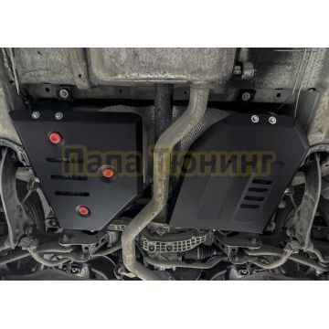 Защита топливного бака + комплект крепежа АвтоБРОНЯ Сталь для Jaecoo J7;2023-;1 6;4WD;РКПП