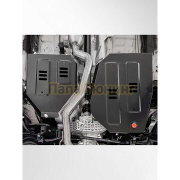 Защита топливного бака + комплект крепежа АвтоБРОНЯ Сталь для Omoda C5;2024-;1.6;4WD;РКПП; Omoda C7;2025-;1.6;4WD;РКПП