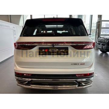 Защита заднего бампера двойная Папа Тюнинг d60/42 для JETOUR X90 Plus 2022-