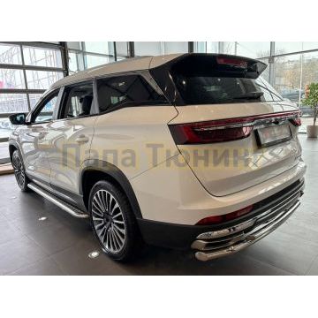 Защита заднего бампера двойная Папа Тюнинг d60/42 для JETOUR X90 Plus 2022-