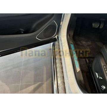 Пороги с накладным листом Папа Тюнинг d53 для JETOUR X90 Plus 2022-