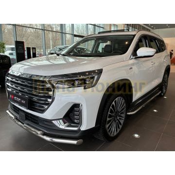 Пороги с накладным листом Папа Тюнинг d53 для JETOUR X90 Plus 2022-