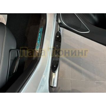 Пороги труба с проступью Папа Тюнинг d76 для JETOUR X90 Plus 2022-