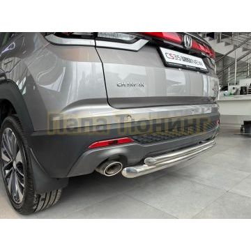 Защита заднего бампера двойная Папа Тюнинг d60/42 для Changan CS35 Plus 2023-