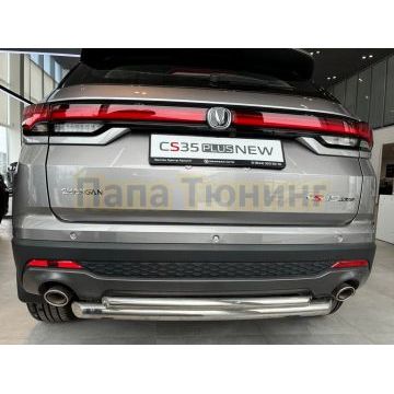 Защита заднего бампера двойная Папа Тюнинг d60/42 для Changan CS35 Plus 2023-