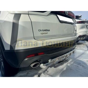 Защита заднего бампера двойная с перемычками Папа Тюнинг d60/42 для Changan CS35 Plus 2023-