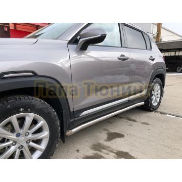 Защита штатного порога труба Папа Тюнинг d60 для Changan CS35 Plus 2023-