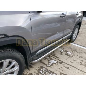 Пороги с накладным листом Папа Тюнинг d53 для Changan CS35 Plus 2023-