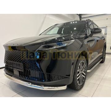 Защита переднего бампера двойная Папа Тюнинг d 60/42 для CHERY Omoda C7 2025-