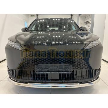 Защита переднего бампера двойная Папа Тюнинг d 60/42 для CHERY Omoda C7 2025-