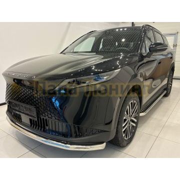 Пороги с накладным листом Папа Тюнинг d53 для CHERY Omoda C7 2025-