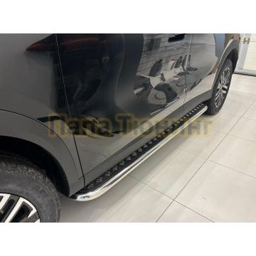 Пороги с накладным листом Папа Тюнинг d53 для CHERY Omoda C7 2025-