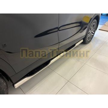 Пороги труба с проступью Папа Тюнинг d76 для CHERY Omoda C7 2025-