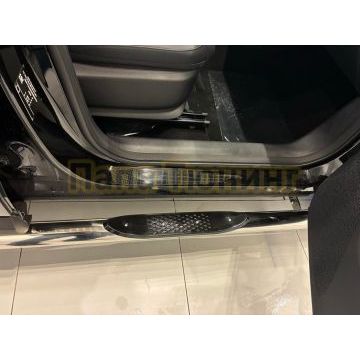 Пороги труба с проступью Папа Тюнинг d76 для CHERY Omoda C7 2025-