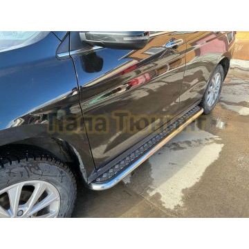 Пороги с накладным листом Папа Тюнинг d53 для HAVAL M6 2023-