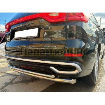 Защита заднего бампера  двойная Папа Тюнинг d60/42 для HAVAL M6 2023-