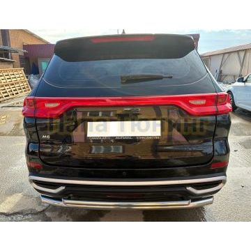 Защита заднего бампера  двойная Папа Тюнинг d60/42 для HAVAL M6 2023-