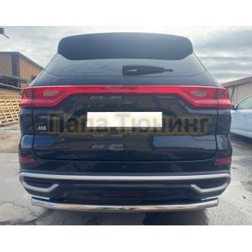 Защита заднего бампера Папа Тюнинг d60 для HAVAL M6 2023-
