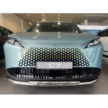 Защита переднего бампера двойная с перемычками Папа Тюнинг d60/42 для Chery Omoda C7 2025-