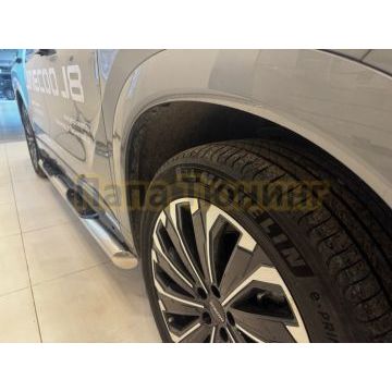 Пороги труба с проступью Папа Тюнинг d76 для JAECOO J8 2024-