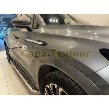 Пороги с накладным листом Папа Тюнинг d53 для JAECOO J8 2024-