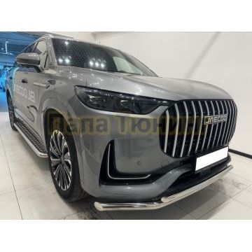 Пороги с накладным листом Папа Тюнинг d53 для JAECOO J8 2024-