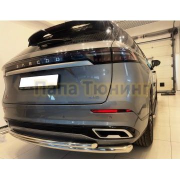 Защита заднего бампера двойная Папа Тюнинг d60/42 для JAECOO J8 2024-