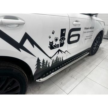 Пороги с накладным листом Папа Тюнинг d53 для JAECOO J6 2026-