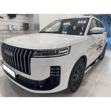 Пороги труба с проступью Папа Тюнинг d76 для JAECOO J6 2026-