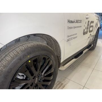 Пороги труба с проступью Папа Тюнинг d76 для JAECOO J6 2026-