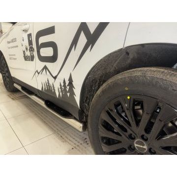 Пороги труба с проступью Папа Тюнинг d76 для JAECOO J6 2026-