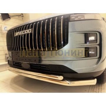 Защита переднего бампера двойная Папа Тюнинг d60/42 для JAECOO J7 2023-2025