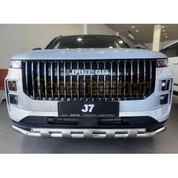 Защита переднего бампера двойная с перемычками Папа Тюнинг d60/42 для JAECOO J7 2023-2025