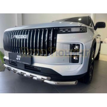 Защита переднего бампера двойная с перемычками Папа Тюнинг d60/42 для JAECOO J7 2023-2025